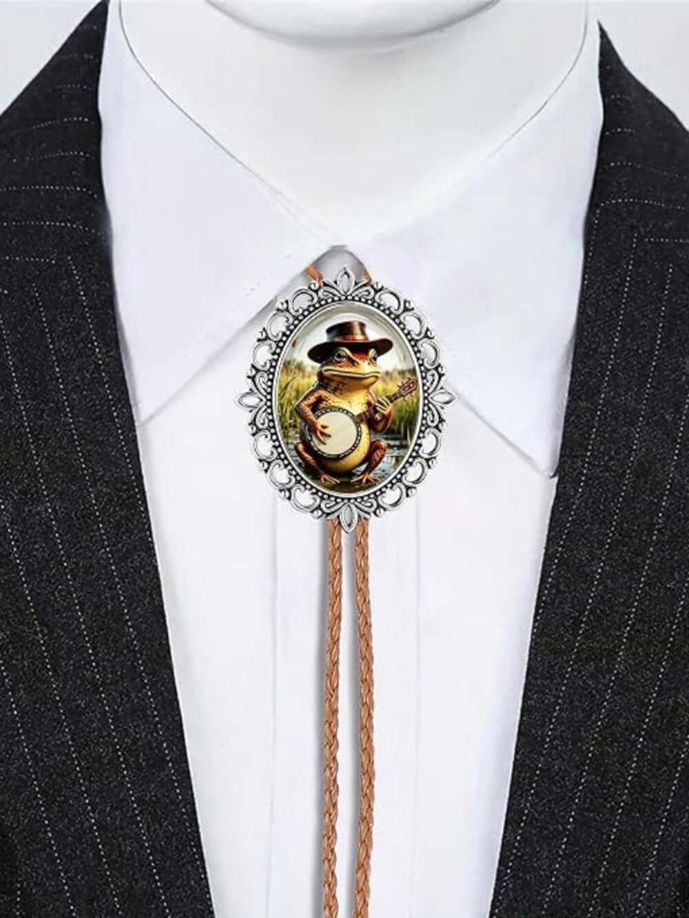 Frog Silver Bolo Tie